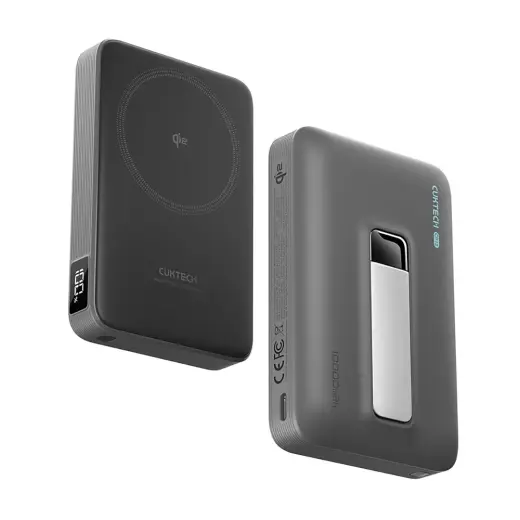 Cuktech WPB100 with Stand ārējais akumulators (powerbank) | 10 000 mAh | 30W | MagSafe | melns