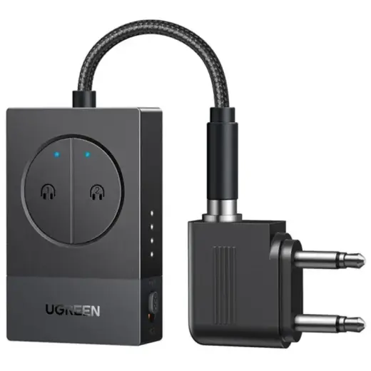 Ugreen BT305 Bluetooth 5.4 audio adapteris ar diviem 3,5 mm skaļruņiem | melns