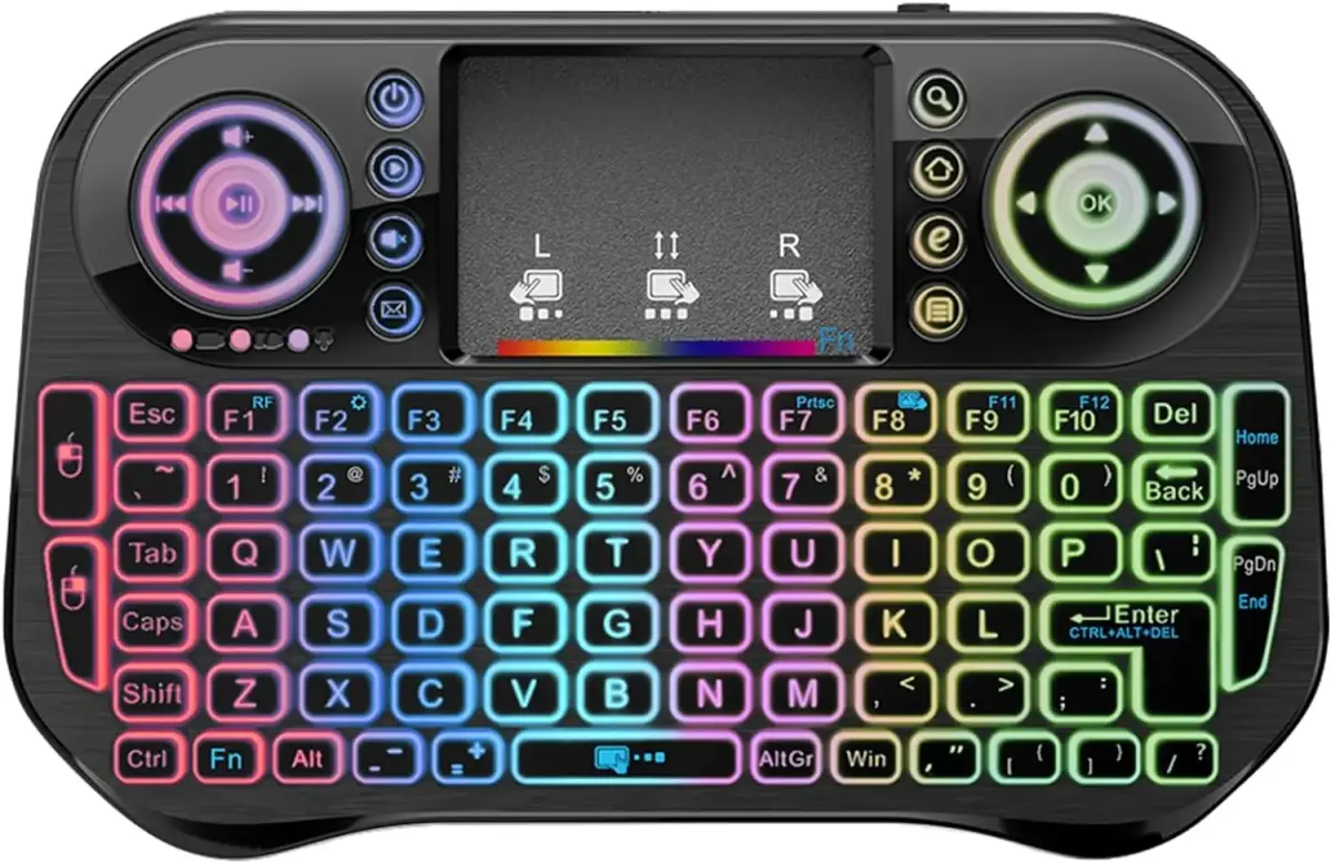 Fusion Rainbow kompakta bezvadu tastatūra ar skārienpaliktni un krāsainu apgaismojumu Android | iOS | TV | PC
