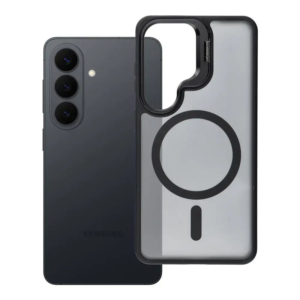 Forcell F-Protect Shadow Stand Premium telefono dėklas su stovu ir MagSafe palaikymu Samsung Galaxy S26 (S942) juodas