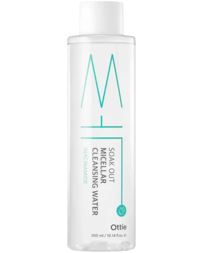 Ottie, Soak Out, Cleansing & Soothing, Micellar Water, Sensitive, 300 ml
