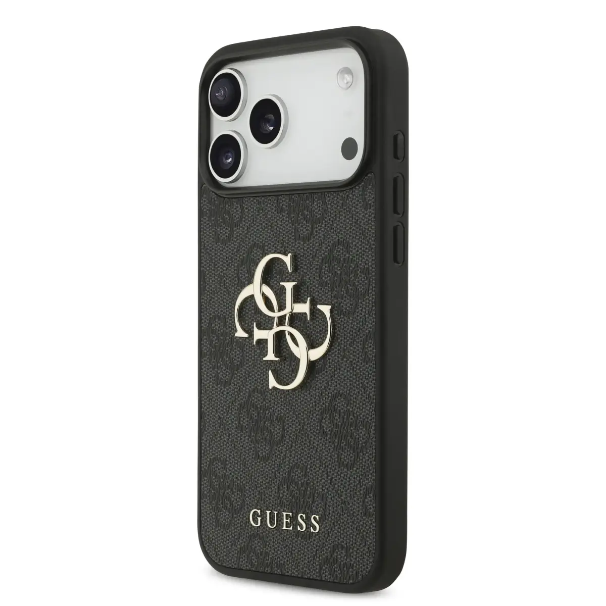 Guess PU 4G Metal Logo phone case for iPhone 18 Pro Max gray