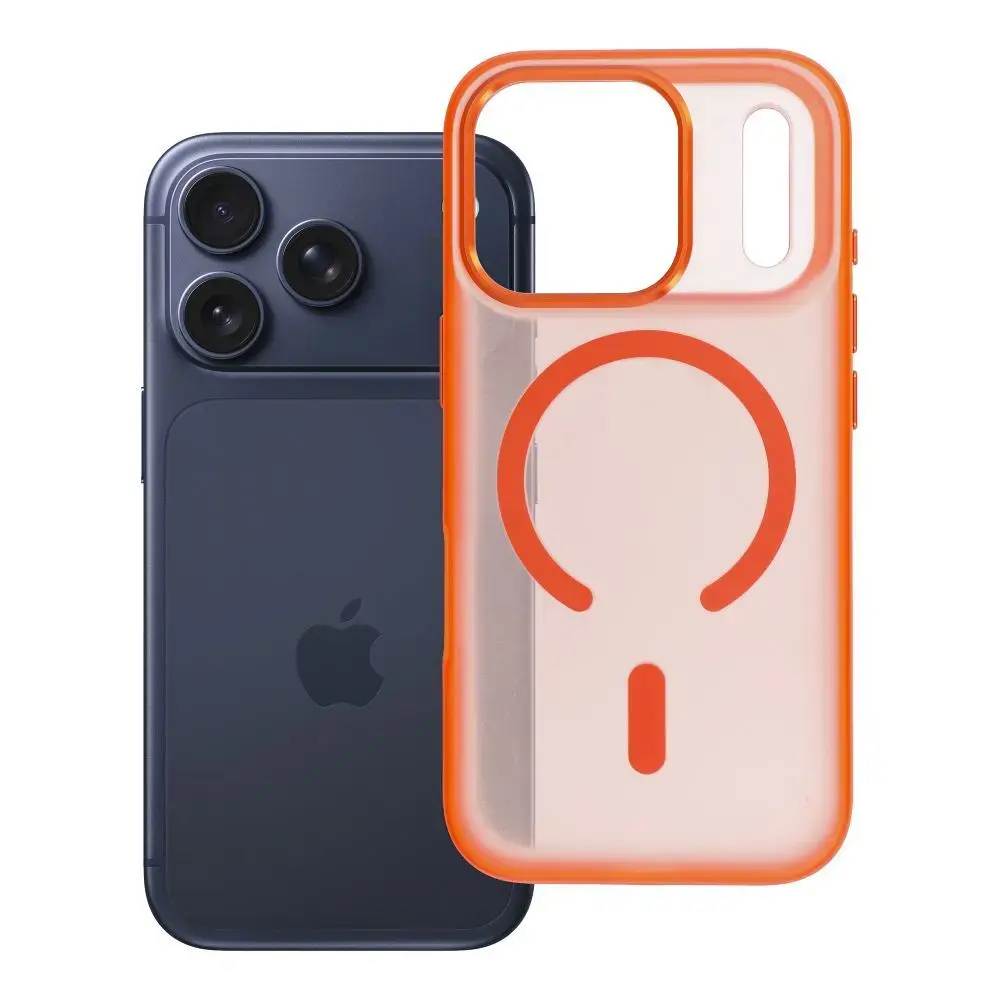 Case for iPhone 17 Pro / 18 Pro Flexline Mag Cover compatible with MagSafe orange