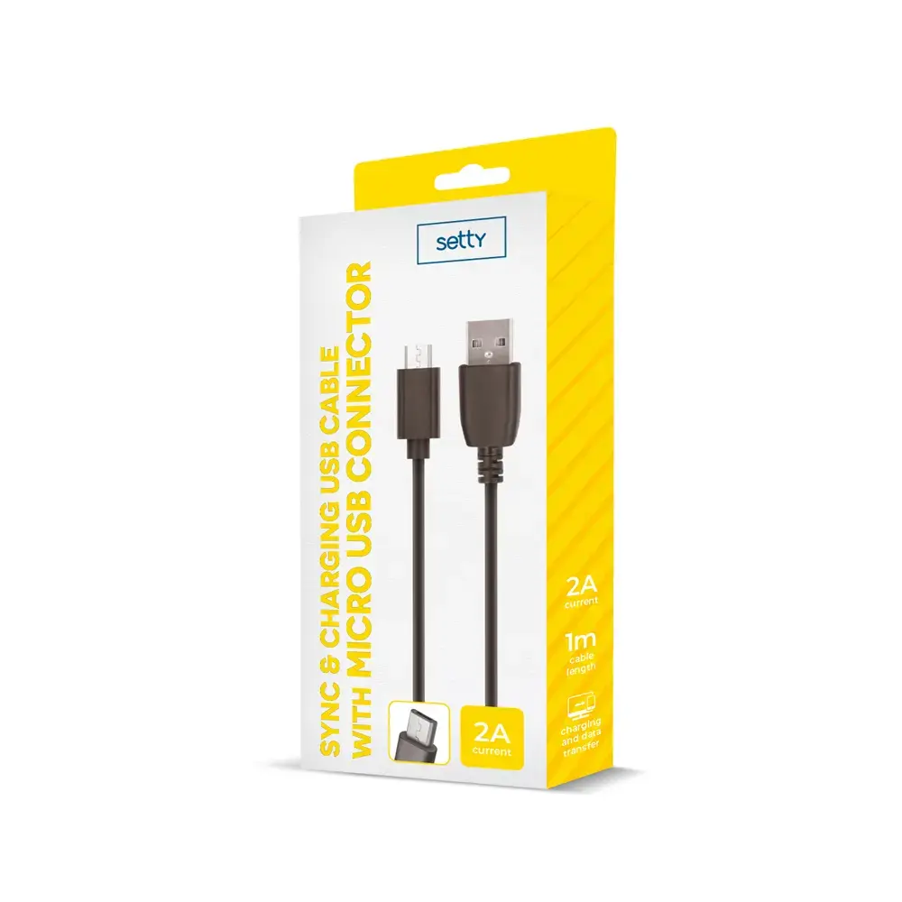 Кабель для передачи данных и зарядки Setty 10 Вт | Micro USB | 1 м | черный
