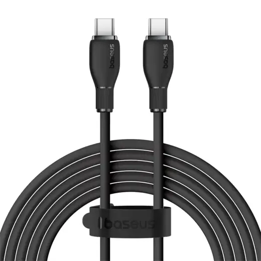 Baseus Pudding Series datu pārraides un uzlādes vads | USB-C uz USB-C | 100W | 1.2m | melns