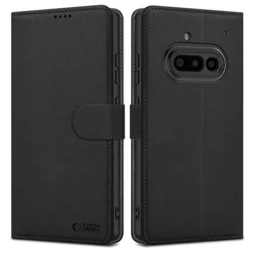Tech-Protect Wallet telefono dėklas Nothing Phone 3a, matinės juodos spalvos