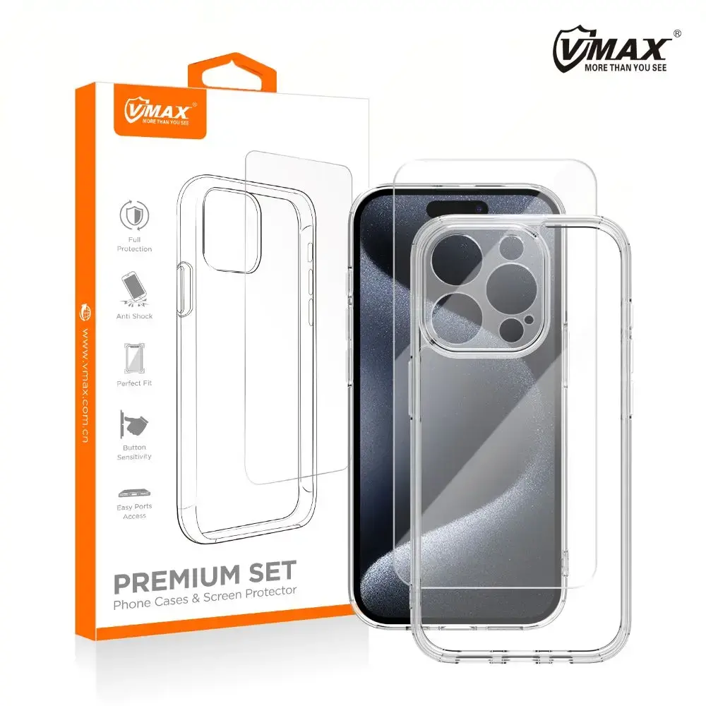 Vmax Set + Glass 2,5D Premium telefono dėklas iPhone 16e