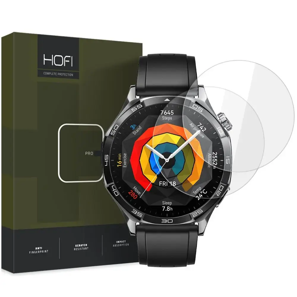 HOFI GLASS PRO+ 2-PACK HUAWEI WATCH GT 5 (46 MM) CAURSPĪDĪGS RŪDĪTS STIKLS