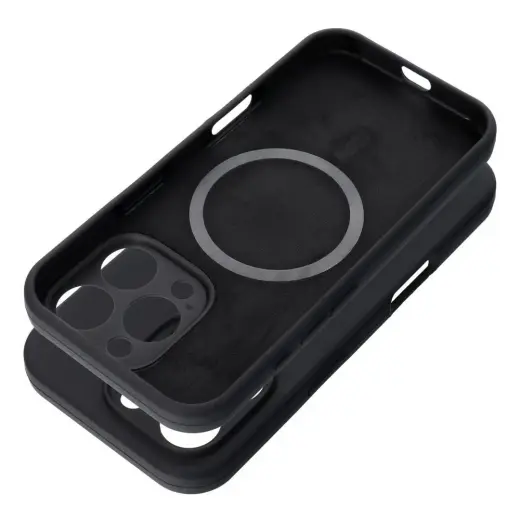 Silicone 2mm чехол с поддержкой MagSafe для телефона iPhone 15 Pro черный