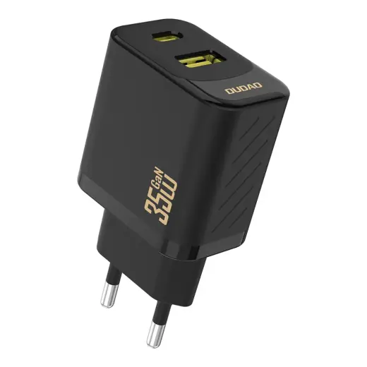 Зарядное устройство Dudao A27 MaxC | 35W | PD, GaN | USB-C, USB-A | чёрное