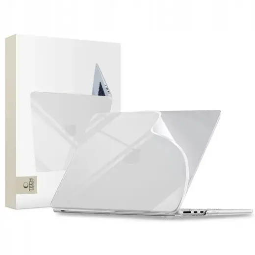 Tech-Protect SoftShell kietas dėklas MacBook Air 13" M2-M5 (2023-2026) kompiuteriui skaidrus