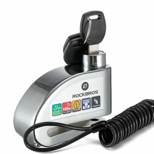 Rockbros LBAYG8308 Bike Lock with Alarm and Disc Lock - Black