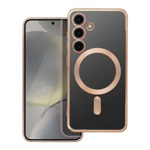 Electro Mag telefono dėklas su MagSafe palaikymu Samsung Galaxy S24 (S921) auksinis