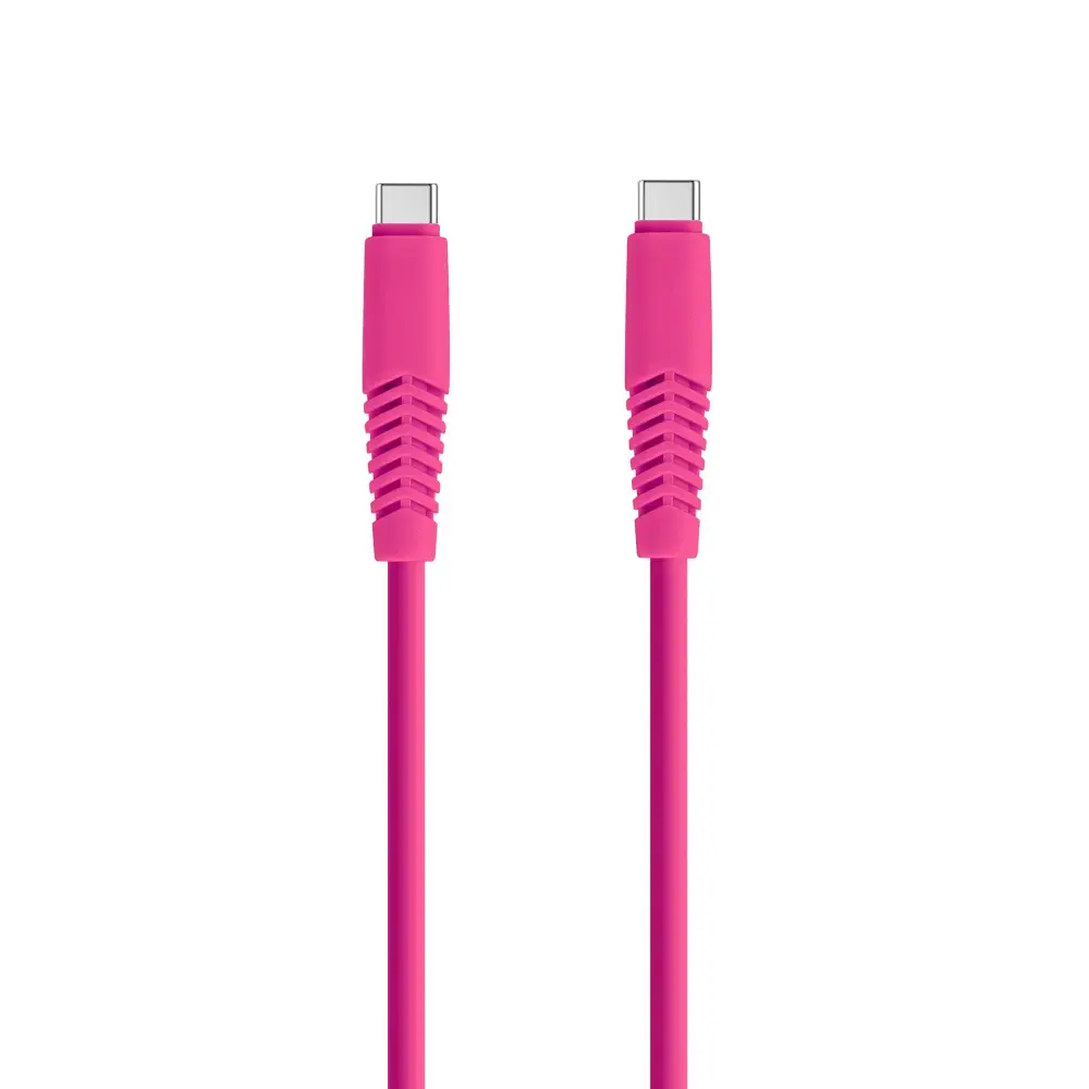 Setty KSC-C-1.5206 datu pārraides un uzlādes vads | USB-C uz USB-C | 20W | 1.5m | rozā