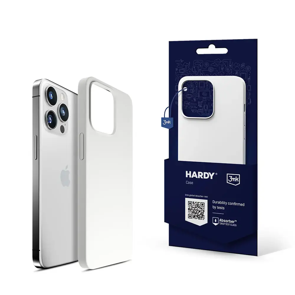 3mk Hardy MagCase чехол с поддержкой MagSafe для телефона iPhone 15 Pro серебряный белый