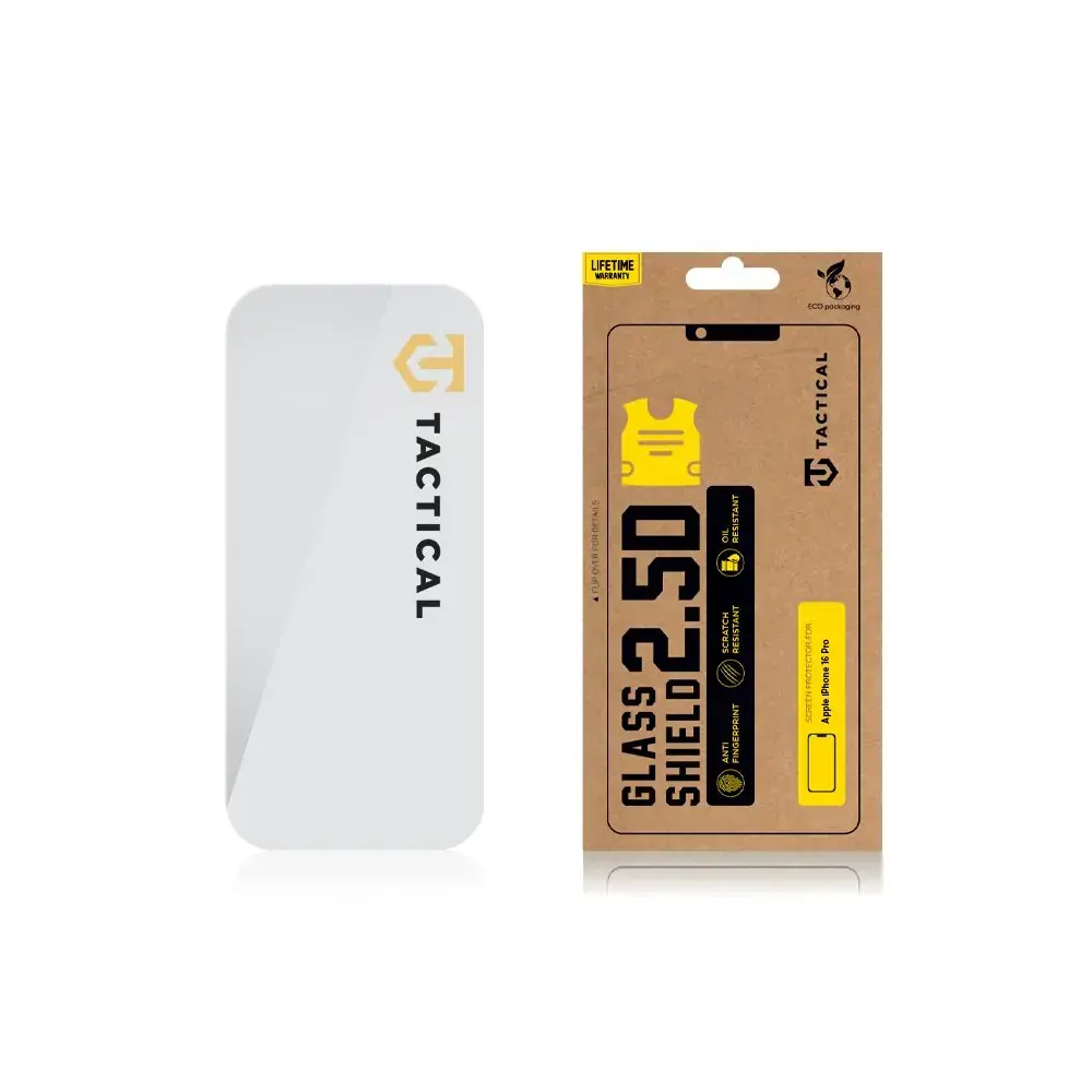 Tactical grūdintas stiklas telefonui iPhone 16 Pro, skaidrus