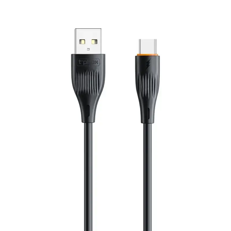 T-PHOX X-LITE datu pārraides un uzlādes vads | USB-A uz USB-C | 15W | 1m | melns
