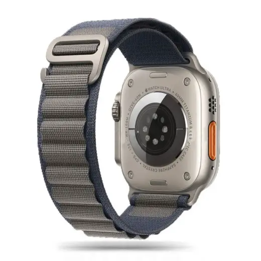 Tech-Protect Nylon Pro viedpulksteņa siksniņa priekš Apple Watch 4/5/6/7/8/9/SE/Ultra 1/2 (42/44/45/49 mm) | neilons | zila/pelēka
