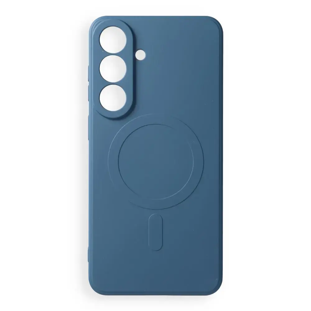 Silicone Mag Cover чехол с поддержкой MagSafe для телефона Samsung Galaxy S26 FE (S741) синий