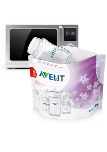 Philips Avent SCF297|05 mikroviļņu sterilizatora maisiņi | 99,9% mikrobi iznīcināti | 5 gab.