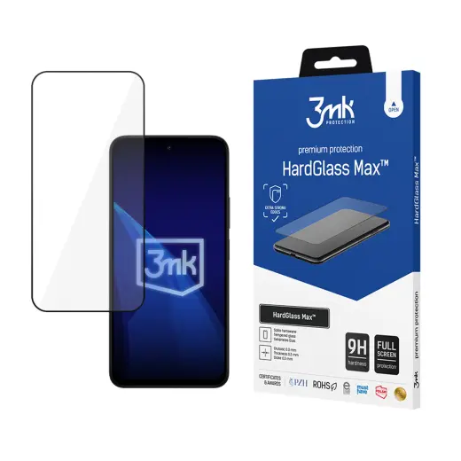 3mk HardGlass Max grūdintas apsauginis stiklas telefonui Redmi Note 15 4G | Redmi Note 15 5G su montavimo rėmeliu