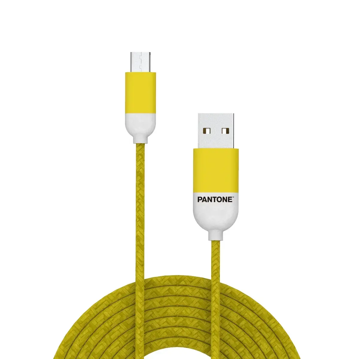 PANTONE PT-MC001-5 провод для передачи данных и зарядки | USB-A на Micro USB | 12W | 1.5м | желтый