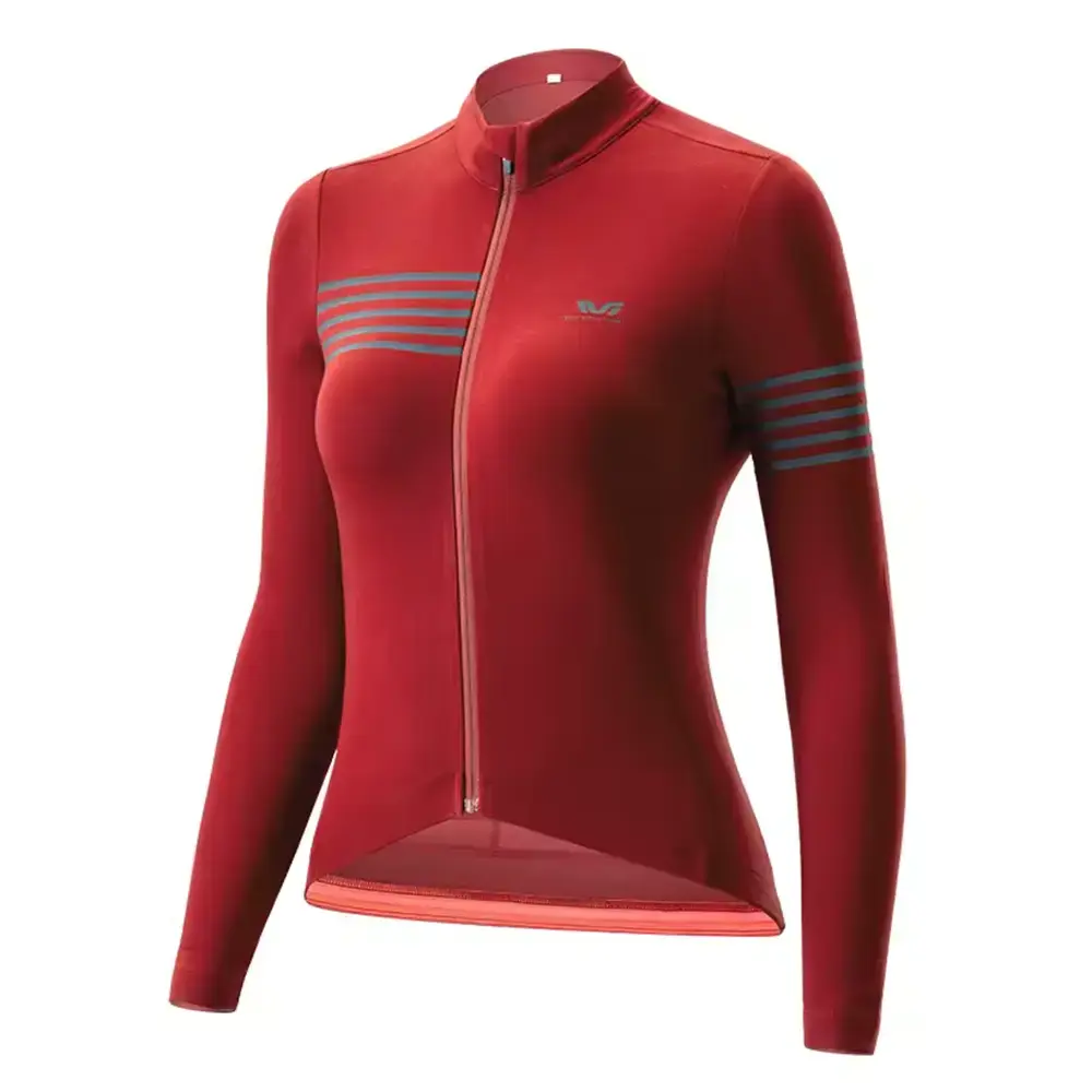 Rockbros YPW065 TVI Women's Long Sleeve Cycling Jersey Fall/Winter L - Red