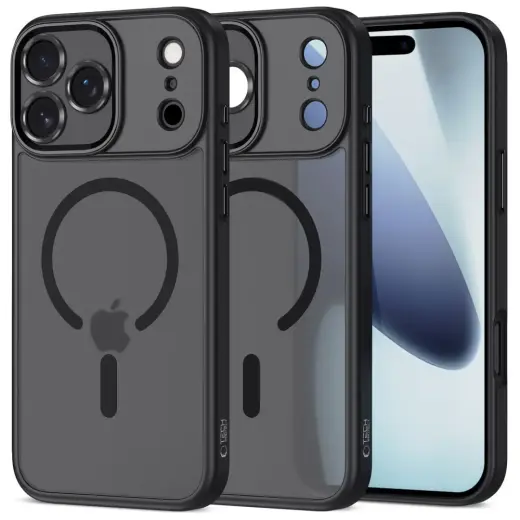 TECH-PROTECT MagCam maciņš telefonam ar MagSafe atbalstu Apple iPhone 17 Pro matēti melns
