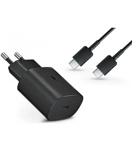 Samsung EP-TA800EBE tīkla lādētājs | 25W | USB-C | ar USB-C uz USB-C vadu komplektā | melns (OEM)