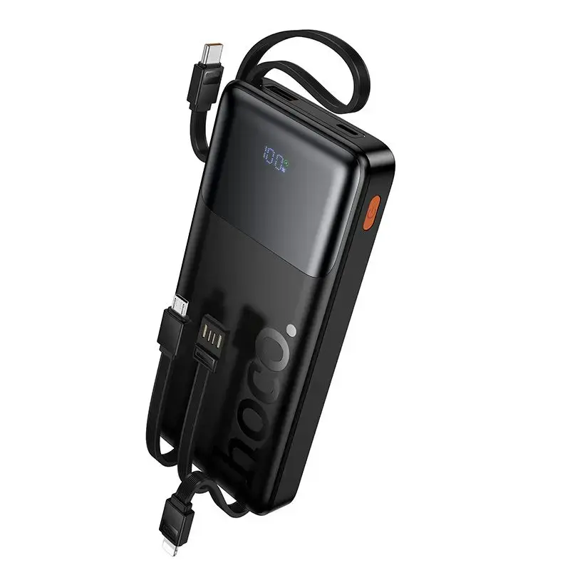 Hoco J156 Founder ārējais akumulators (powerbank) | 10 000 mAh | 22.5W | PD, QC | USB-A, USB-C, Lightning, Micro USB | melns