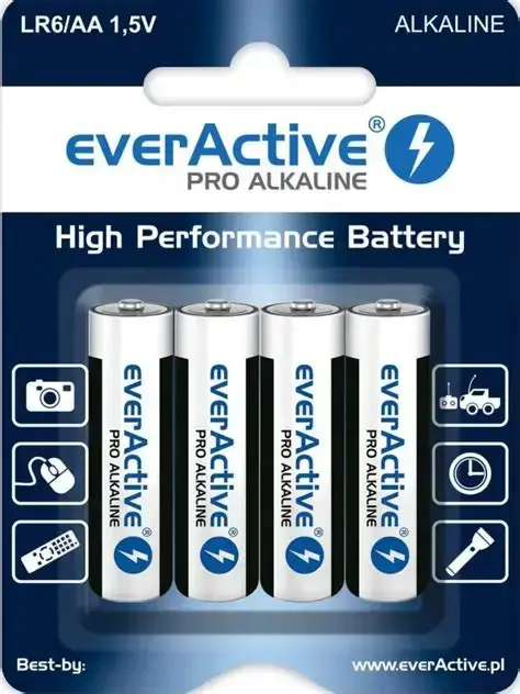 everActive Pro Alkaline augstas veiktspējas baterija LR6|AA 1.5V| 4gab
