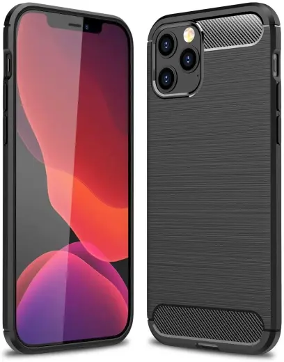 Fusion Trust Back Case Silikona Aizsargapvalks Priekš Apple iPhone 12 | 12 Pro Melns