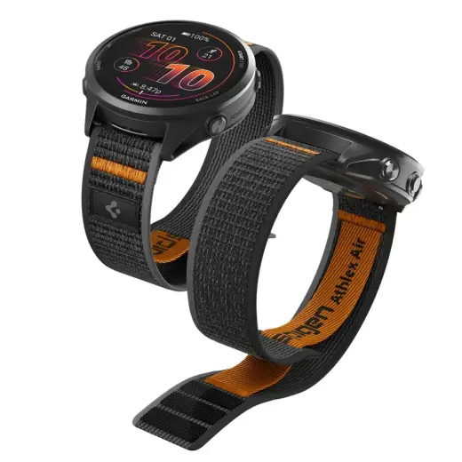 Spigen universaalne nutikella rihm (22 mm) jaoks | nailonist | must/oranž
