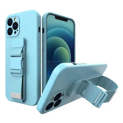 Rope gel telefono dėklas su virve Samsung Galaxy A22 4G (A225) mėlynas