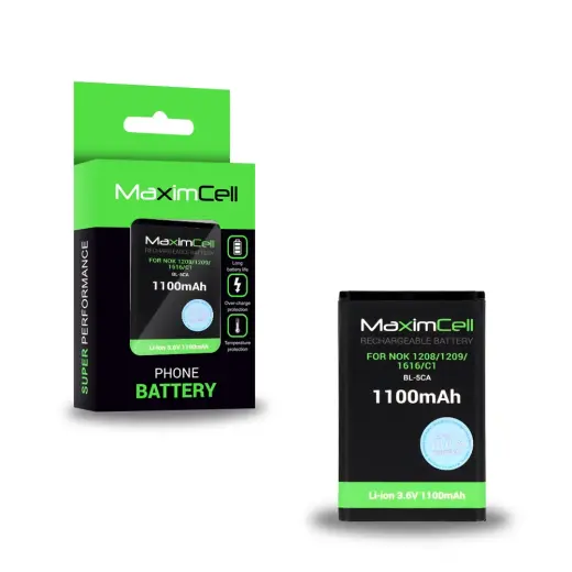 Maximcell Battery for Nokia 1208/1209/1616/C1 (BL-5CA) 1100mAh Li-ion
