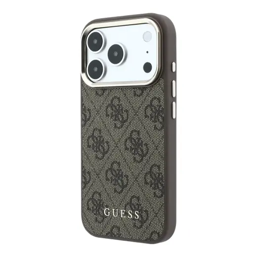 Guess 4G Gold Frame maciņš ar MagSafe atbalstu telefonam iPhone 18 Pro Max brūns