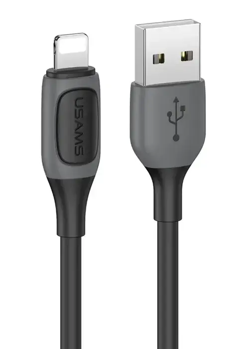 Usams US-SJ595 datu pārraides un uzlādes vads | USB-A uz Lightning | 12W | 1m | melns