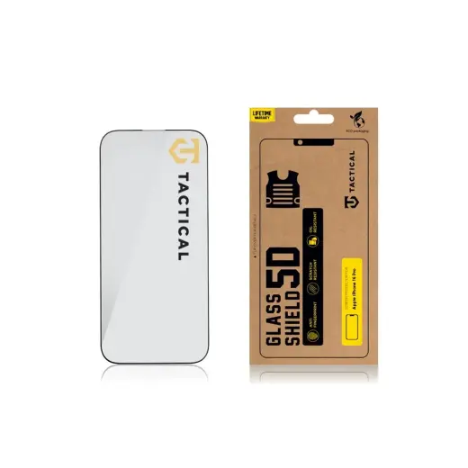 Tactical grūdintas stiklas telefonui iPhone 16 Pro, juodas