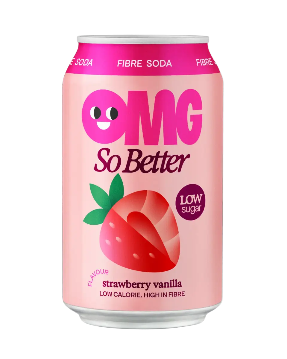Gāzēts dzēriens OMG Strawberry Vanilla, bundžā, 0.33l (DEP)