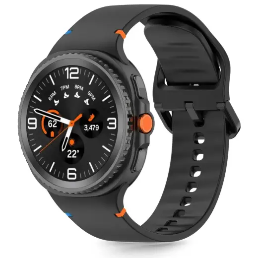 Tech-Protect Silicone viedpulksteņa siksniņa priekš Samsung Galaxy Watch 8/Classic (40/44/46 mm) | silikons | melna