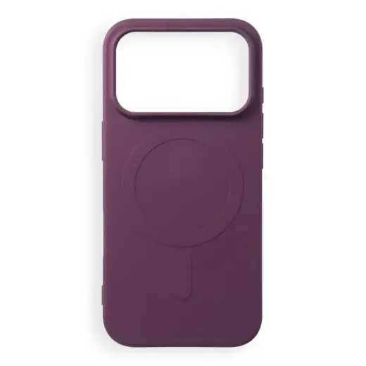 Case for iPhone 17 Pro / 18 Pro Silicone Mag Cover compatible with MagSafe (big hole) dark cherry