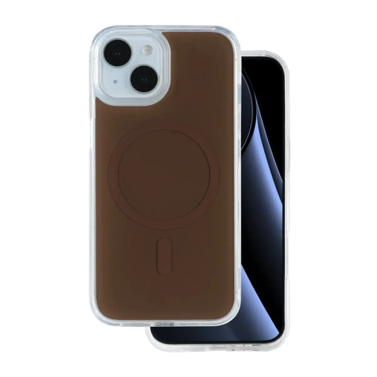 Lowkey Mag telefono dėklas su MagSafe palaikymu iPhone 15 rudas