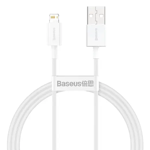 Baseus CALYS-A02 datu pārraides un uzlādes vads | USB-A uz Lightning | 12W | 1m | balts