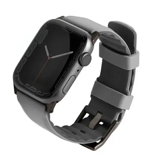 UNIQ Linus išmaniojo laikrodžio dirželis Apple Watch Series 4/5/6/7/8/SE/SE2 (38/40/41 mm) | silikoninis | pilkas