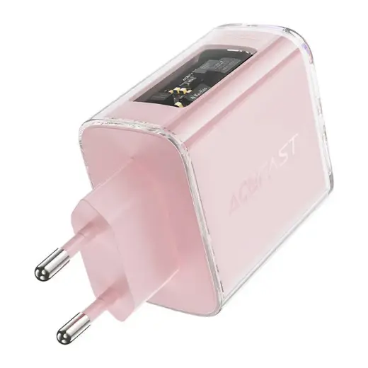 Acefast A45 travel charger | 65W | PD | USB-C, USB-A | pink