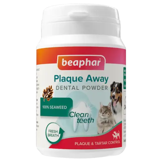 Zobu kopšanas pulveris - Beaphar Plaque Away Dental Powder Dog & Cat 80g