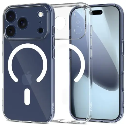 TECH-PROTECT FLEXAIR maciņš ar MagSafe atbalstu telefonam iPhone 17 Pro caurspīdīgs