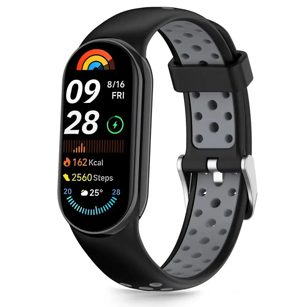 Tech-Protect Iconband Air ремешок для умных часов Xiaomi Mi Band 8/9/10 | силиконовый | чёрный/серый