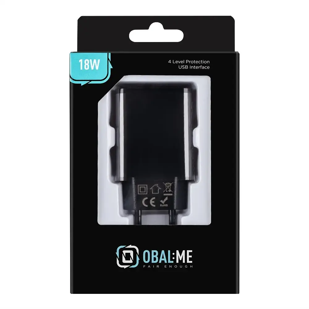 OBAL:ME Wall Charger travel charger | 18W | USB-A | black