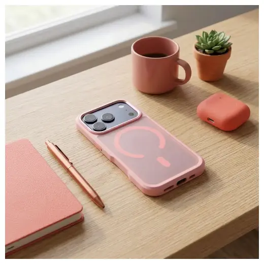 Forcell F-Protect Smoke Hybrid Premium telefono dėklas su MagSafe palaikymu iPhone 17 Pro Max | iPhone 18 Pro Max rožinis